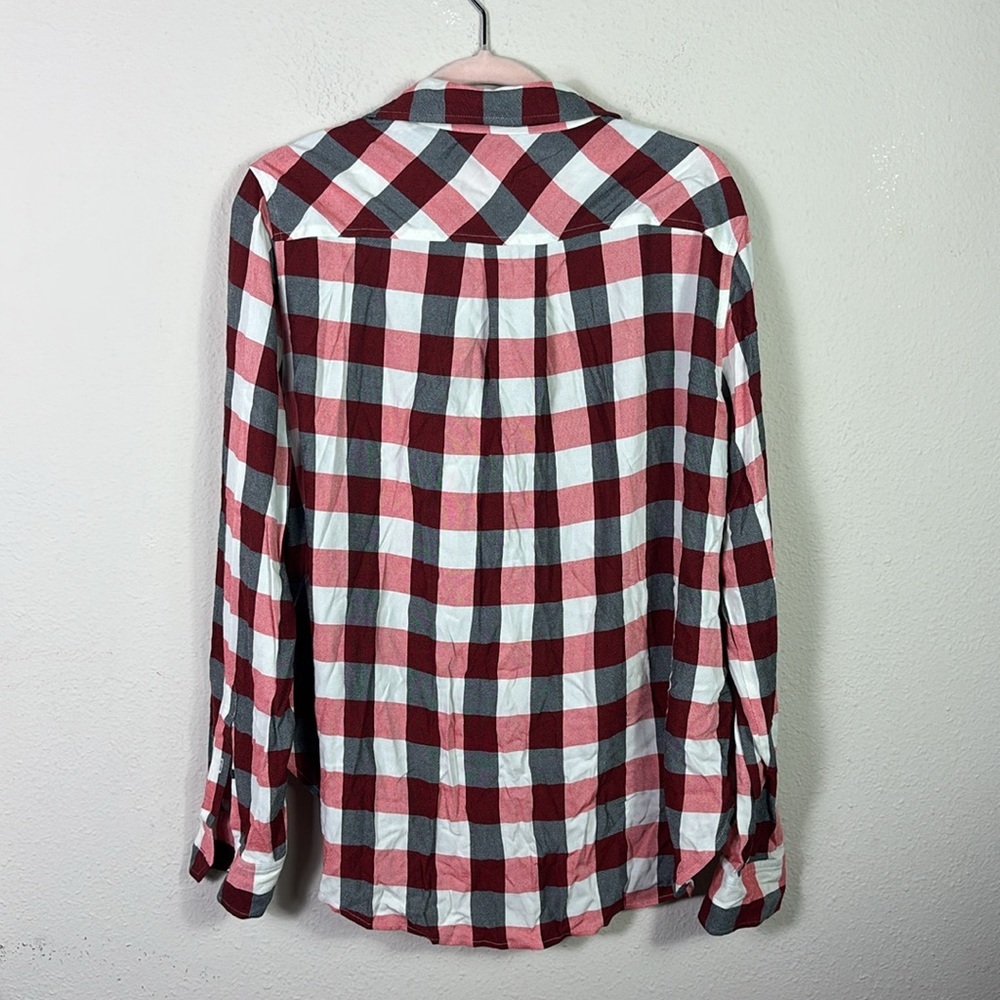 Rag & Bone Camille Top Drape Front High Low Plaid… - image 8